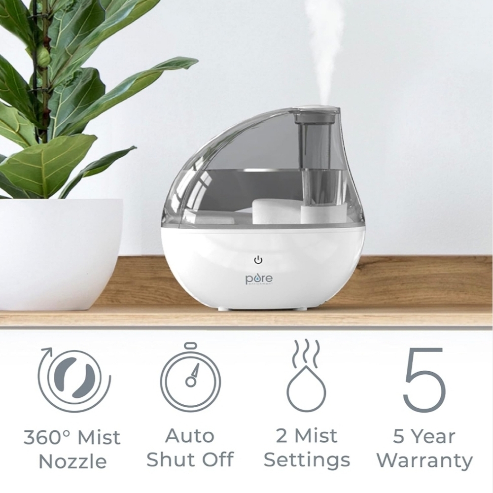 Pure Enrichment MistAire Ultrasonic Cool Mist Humidifier - White and Gray - Picture 5 of 9
